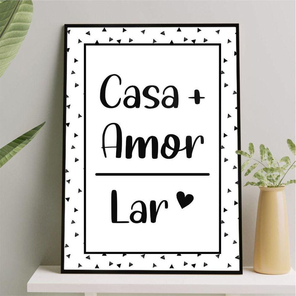 Quadro Dec. Casa Amor Lar 24x18cm - Vidro