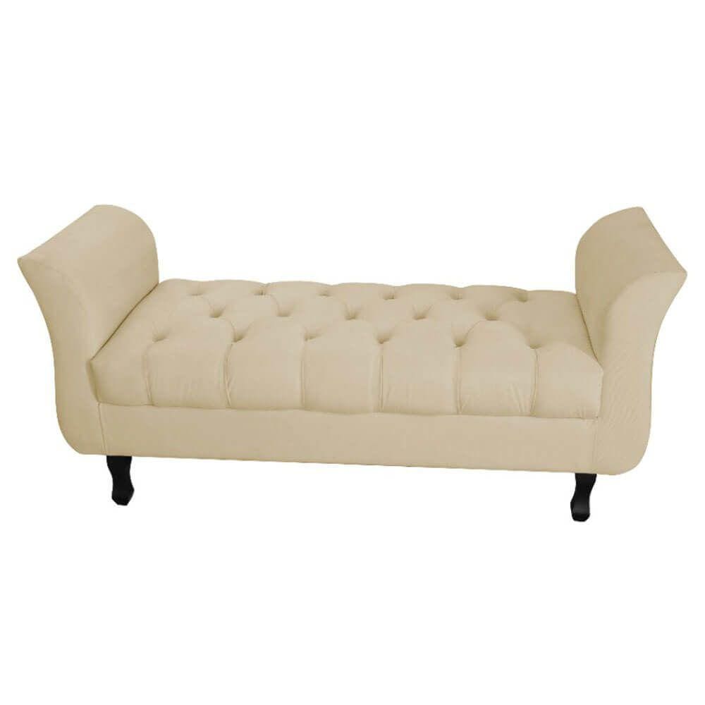 Divã Recamier Barcelona - 1,50 Suede - Bege