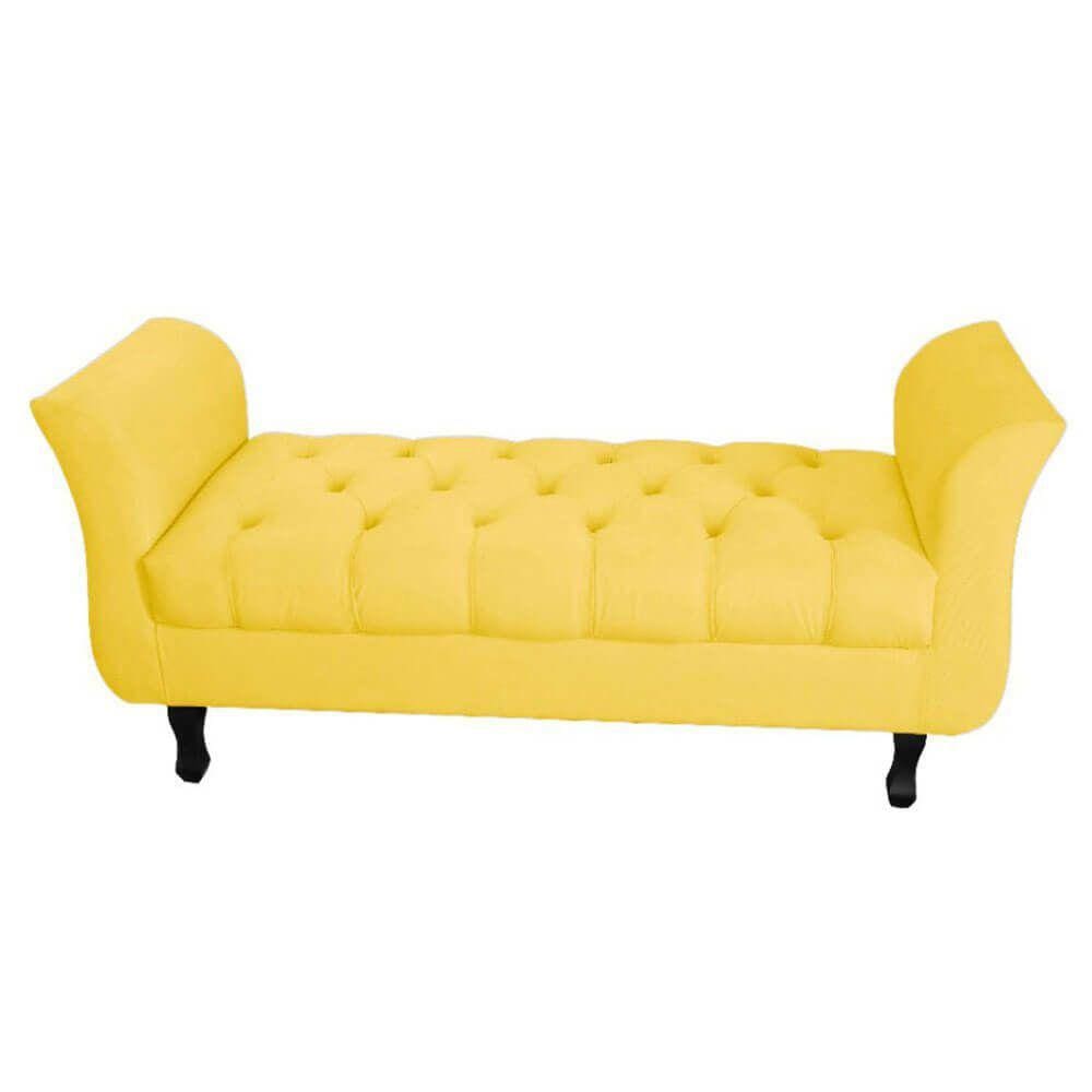 Divã Recamier Barcelona - 1,50 Suede - Amarelo