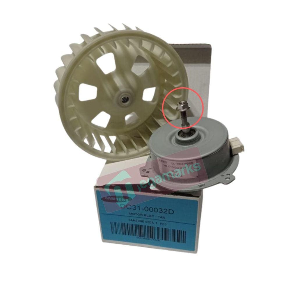 Motor Duto Secagem helice e porca para Samsung Lava E Seca wd0856/Wd8854/wd106/WD10/WD11/DC31-00032D DL-7806 SSWC 17.5VDC