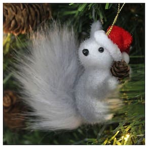 Kit 8 Enfeite Pendente Natalino Esquilo Com Gorro De Natal 11cm
