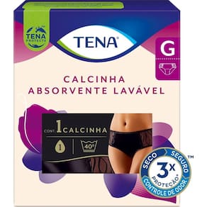 Calcinha Absorvente para Incontinência Urinária Tena Preta Tamanho G