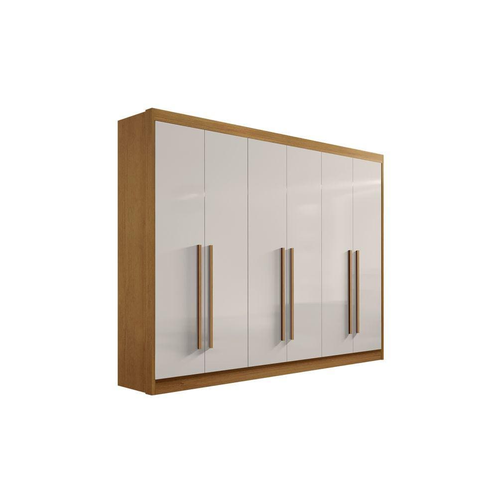 Guarda Roupa 6 Portas Athos Cinamomo com Off white D`Doro