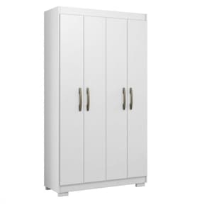 Guarda Roupa Solteiro Bem Mm 4 Portas Branco