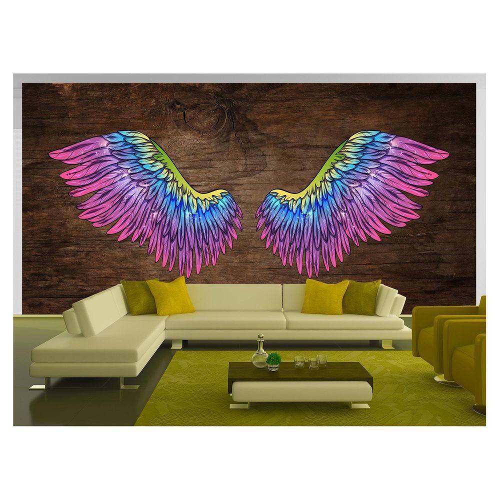 Papel De Parede 3D Arte Asas Selfie Insta Cores 3,5M Tra240