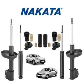 4 Amortecedor Dianteiro + Traseiro Nakata Renault Sandero 2007 A 2014 +Kit Batente