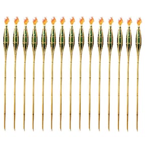 Kit 30 Tochas De Bambu Iluminação Decoração Tocha Luau