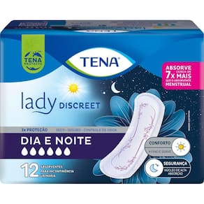 Absorvente para Incontinência Urinária Tena Lady Discreet Dia e Noite 12 Unidades