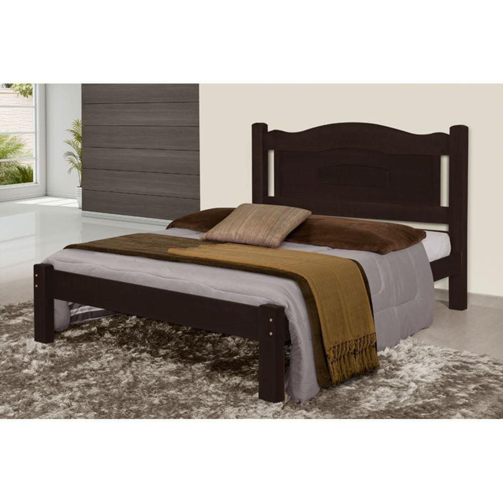 Cama de Casal Paris de Madeira Maciça Tauari