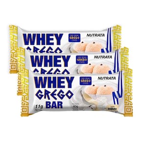 Barra de Proteína Wey Grego Bar Nutrata Sabor Beijinho 40g | Kit com três unidades