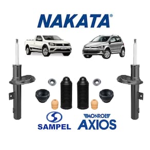 Kit Batente+02 Amortecedor Nakata Dianteiro Esq+Dir Saveiro Cross 2010 A 2020