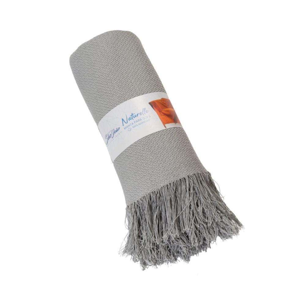 Manta 120cm x 200cm 100% Algodão Marromlle Cinza