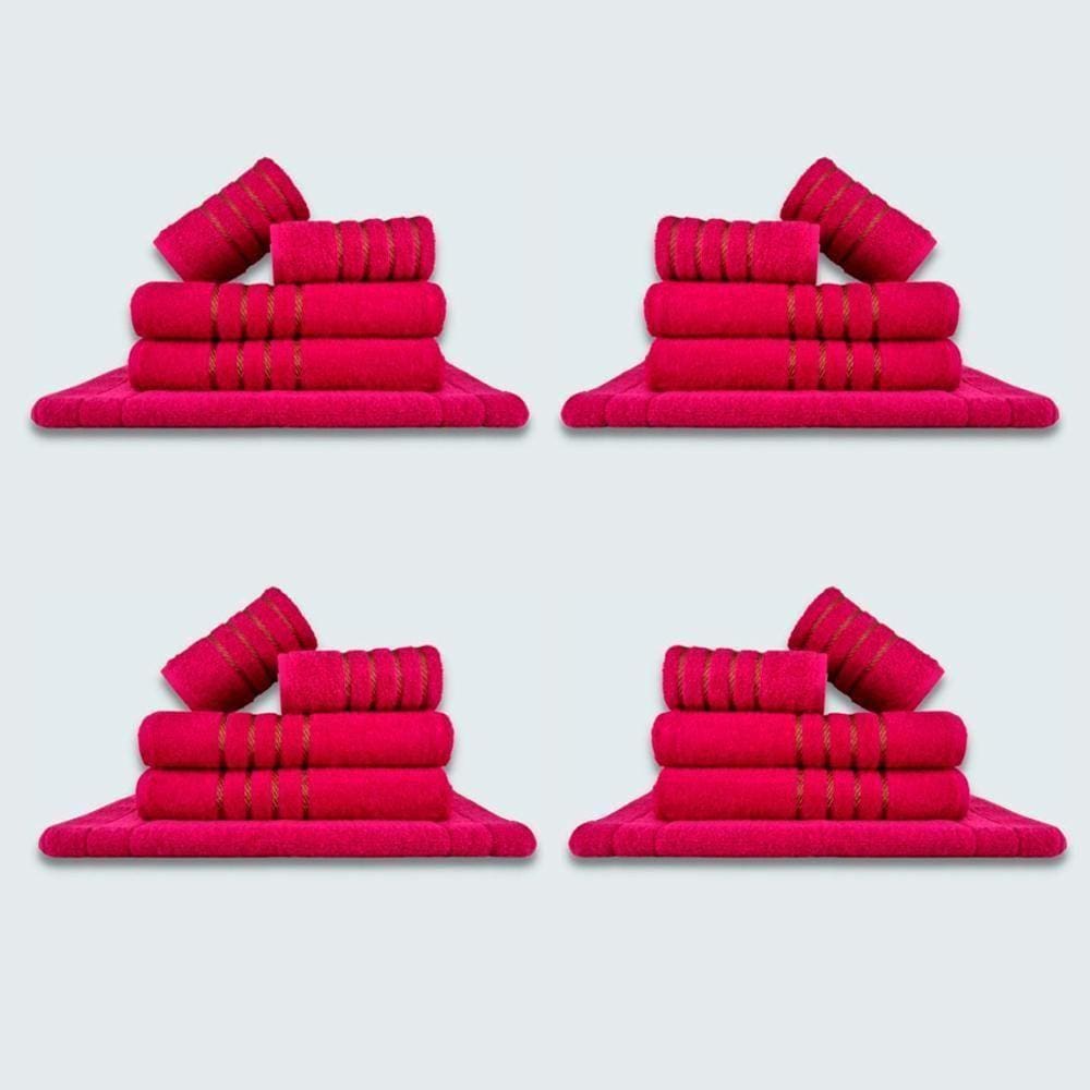 Jogo De Toalhas 20 Pçs Coleção Dubai 100% Algodão Rosa