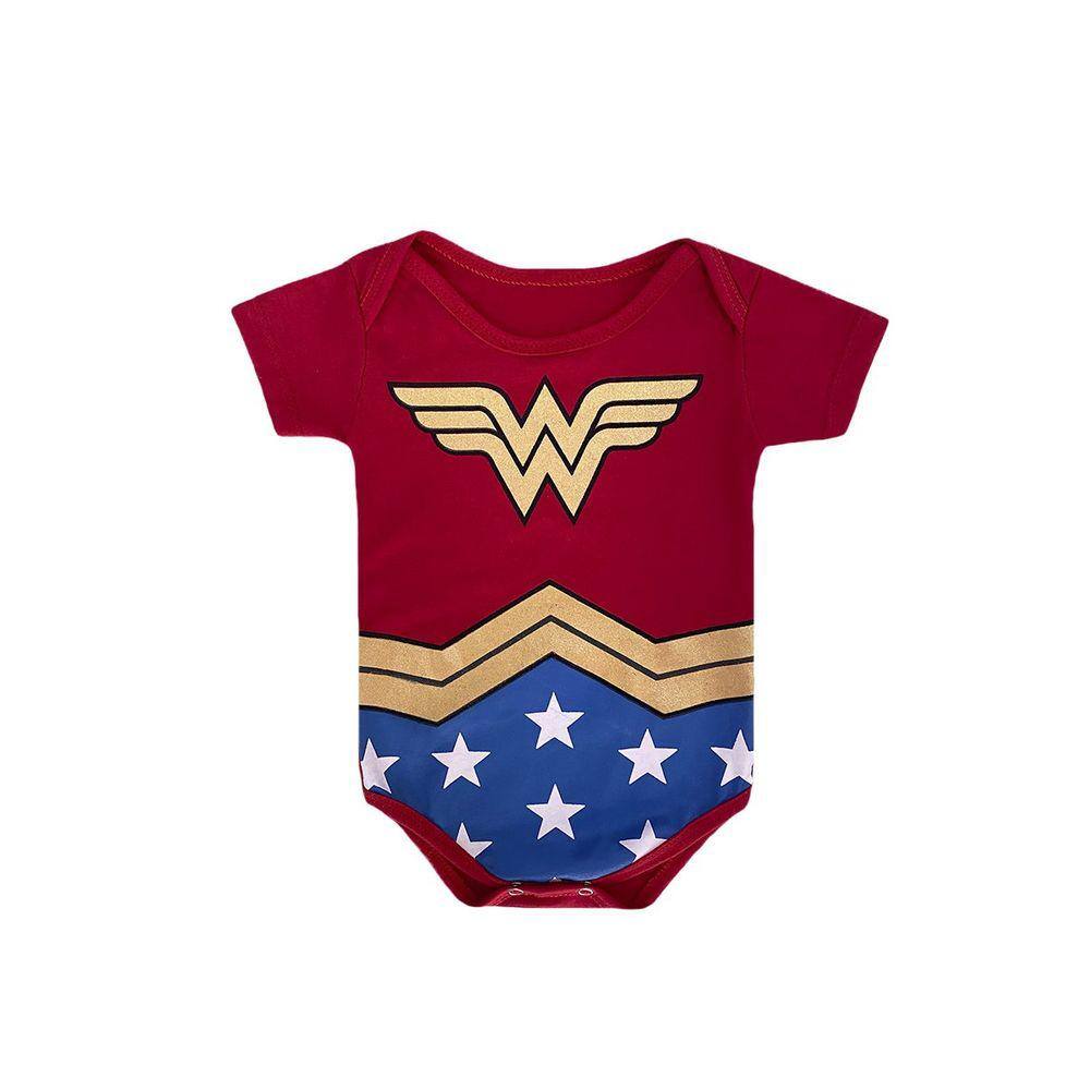 Body Infantil Menina Mulher Maravilha Vermelho - +1bb