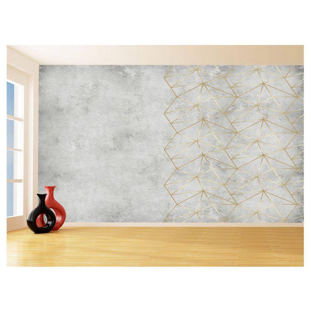 Papel De Parede 3D Concreto Queimado Risco Bege 3,5M Kkt78