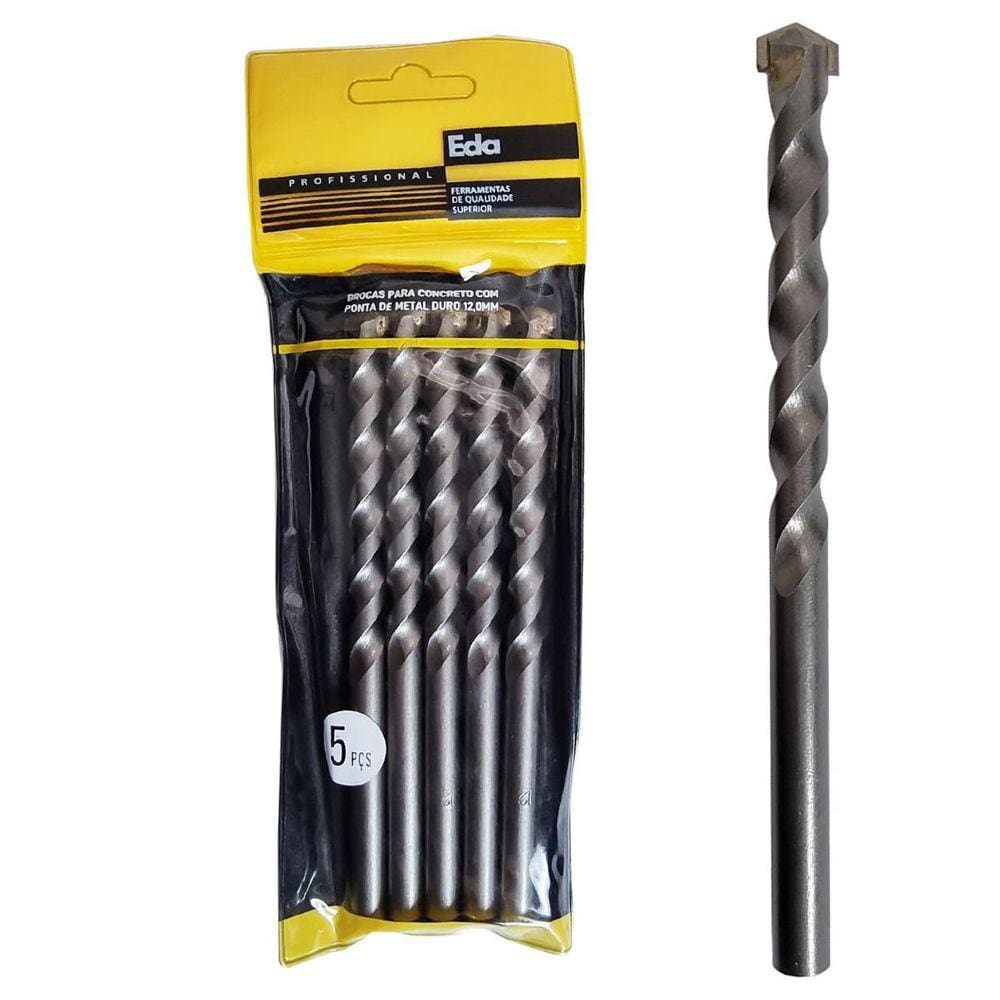 Broca 12mm Vídea Concreto - 5 Unidades Profissional