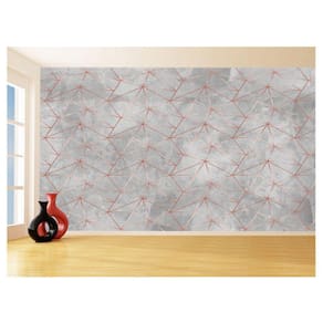 Papel De Parede 3D Concreto Linhas Dourado Rose 3,5M Kkt238