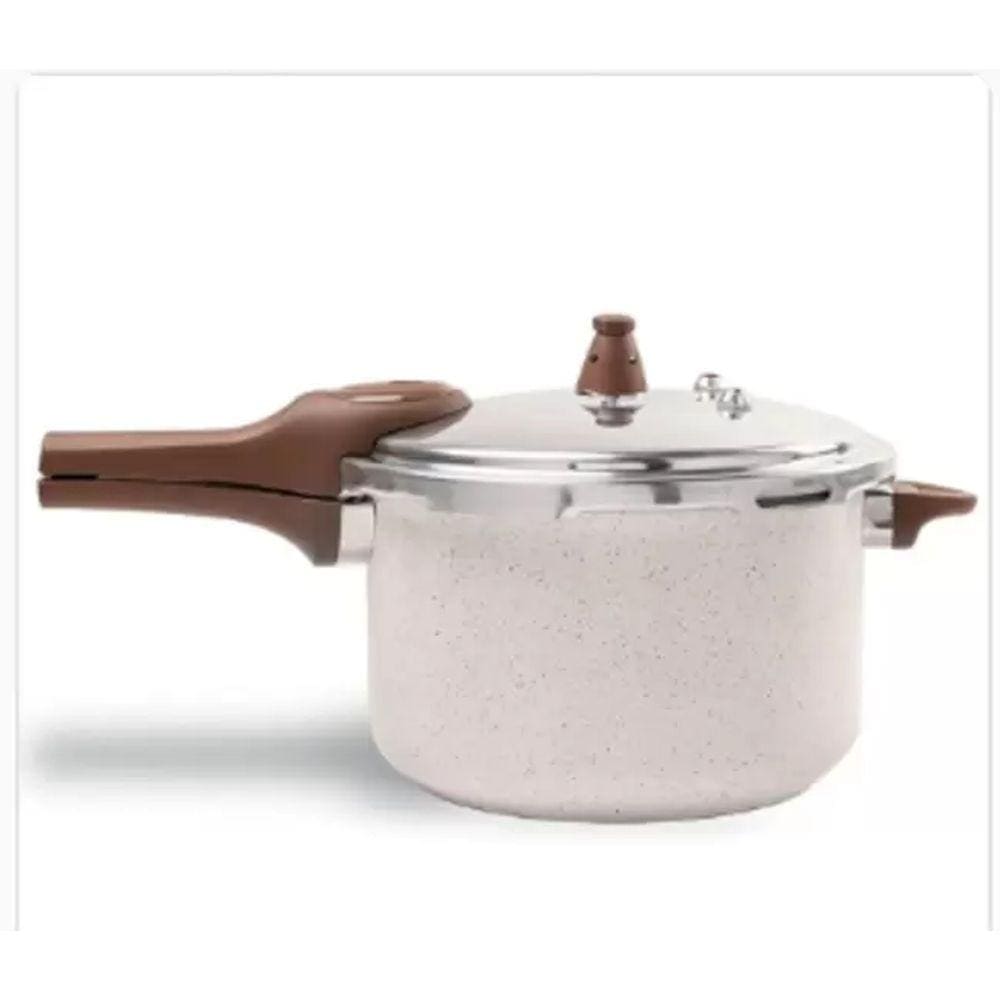 Panela de pressão brinox cerâmic life Pressure com indicação de 6,8 Litros Vanila