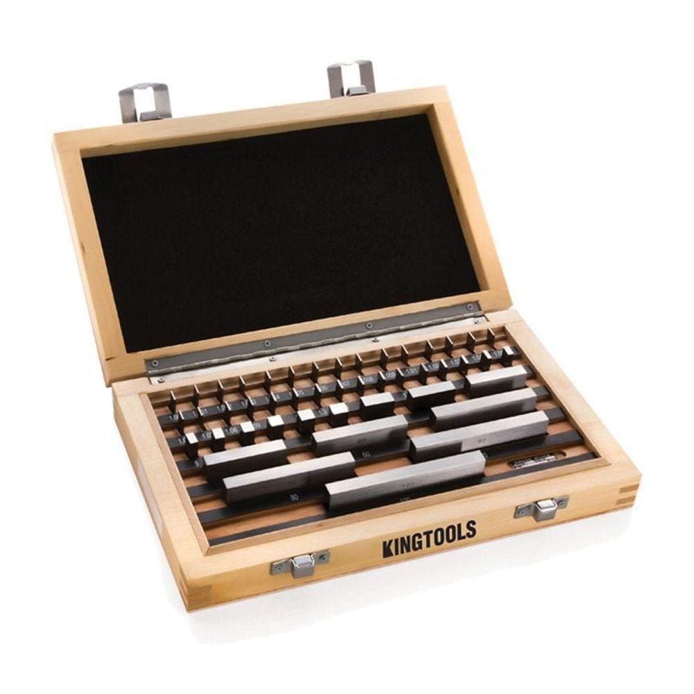 Jogo De Blocos Padrão Em Aço - Classe 1 - 46 Peças - Ref. 520.002 - Kingtools