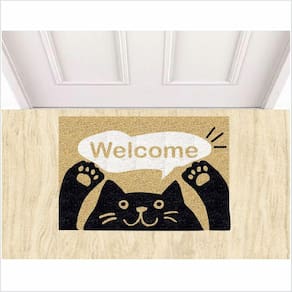 Tapete Welcome Gato, Medida Porta 60X40.