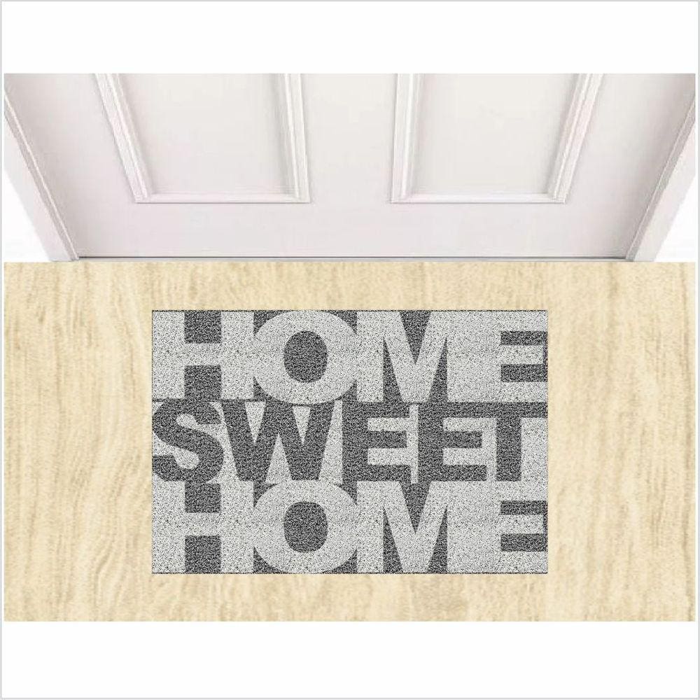 Tapete Para Porta Home Sweet Cor Cinza.