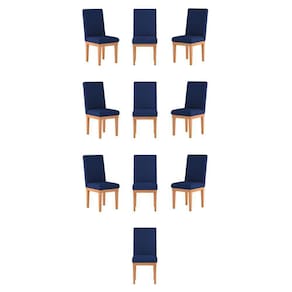 Kit 10 Cadeiras Estofadas Para Mesa azul Marinho
