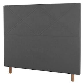 Cabeceira Cama Box Casal Queen Size Cairo 160cm Linho Cinza