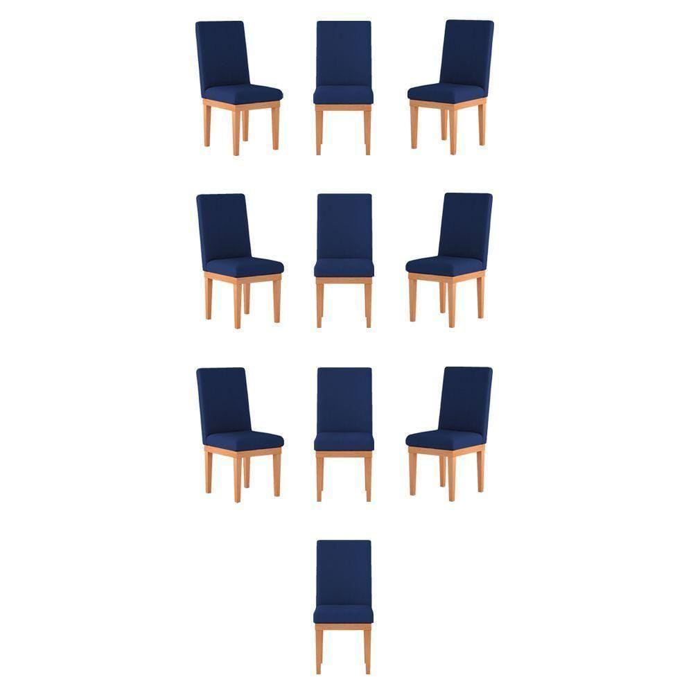 Kit 10 Cadeiras Estofadas azul Marinho