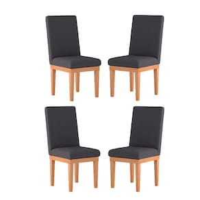 Kit Cadeiras Estofadas Mesa De Jantar Cinza