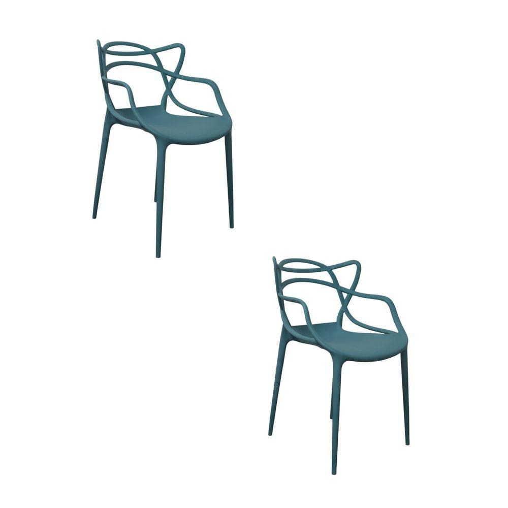 Kit 2 Cadeiras Polipropileno Aviv Fratini Verde Java