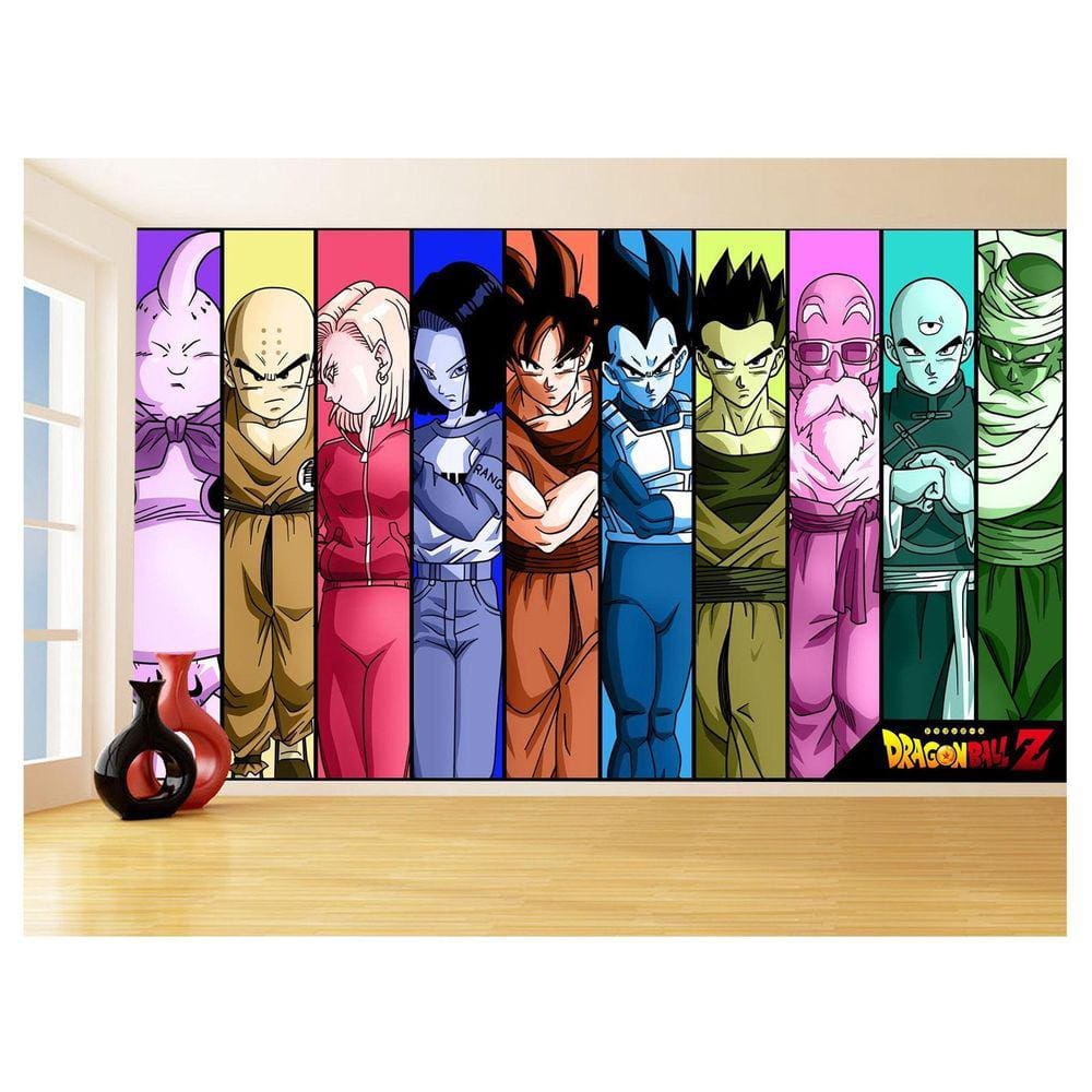 Papel De Parede 3D Dragon Ball Goku Vegeta Anime 3,5M Dbz11