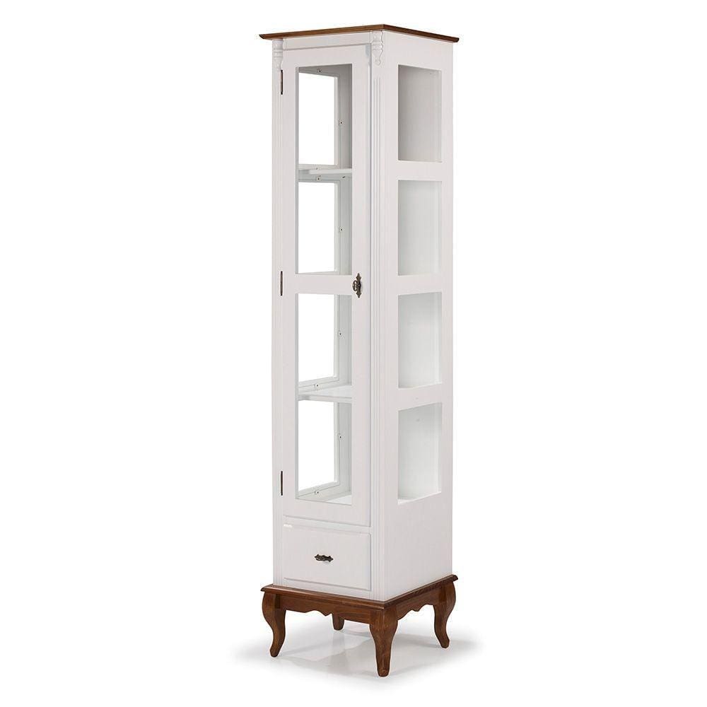 Cristaleira Torre Lateral 1 Porta Vidro 1 Gaveta - M560110 Garapa - Verniz
