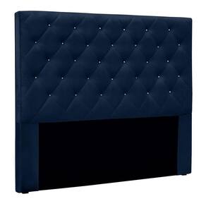 Cabeceira Casal 1,40m Toledo Suede - Pallazio Cor Azul Marinho