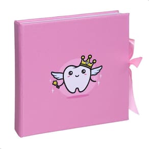 Álbum Dental Foto 10x15 Porta Dentes De Leite ROSA Dentinhos Menina Fada do dente