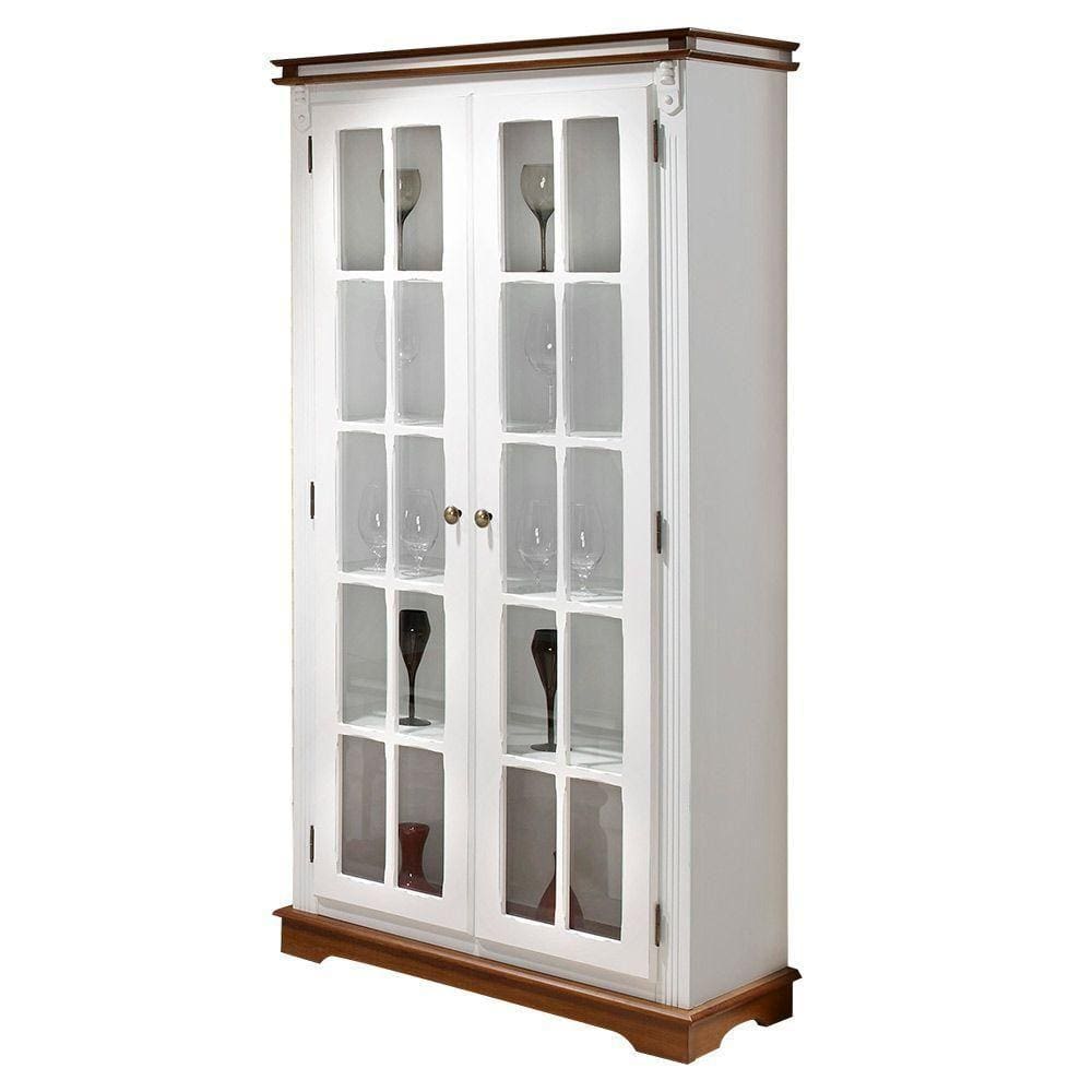 Cristaleira Lateral Com 2 Portas Vidro E 4 Prateleiras Internas Manchester - M52036 Garapa - Verniz