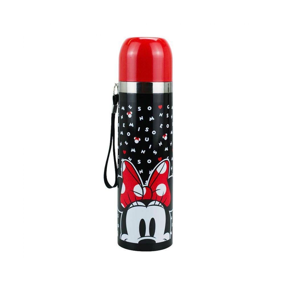 Garrafa Térmica Minnie 500ml - Alça, Tampa Vermelha