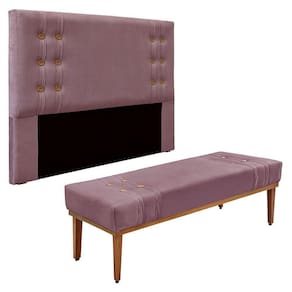 Kit Cabeceira E Calçadeira Recamier King 1,95M - Uva