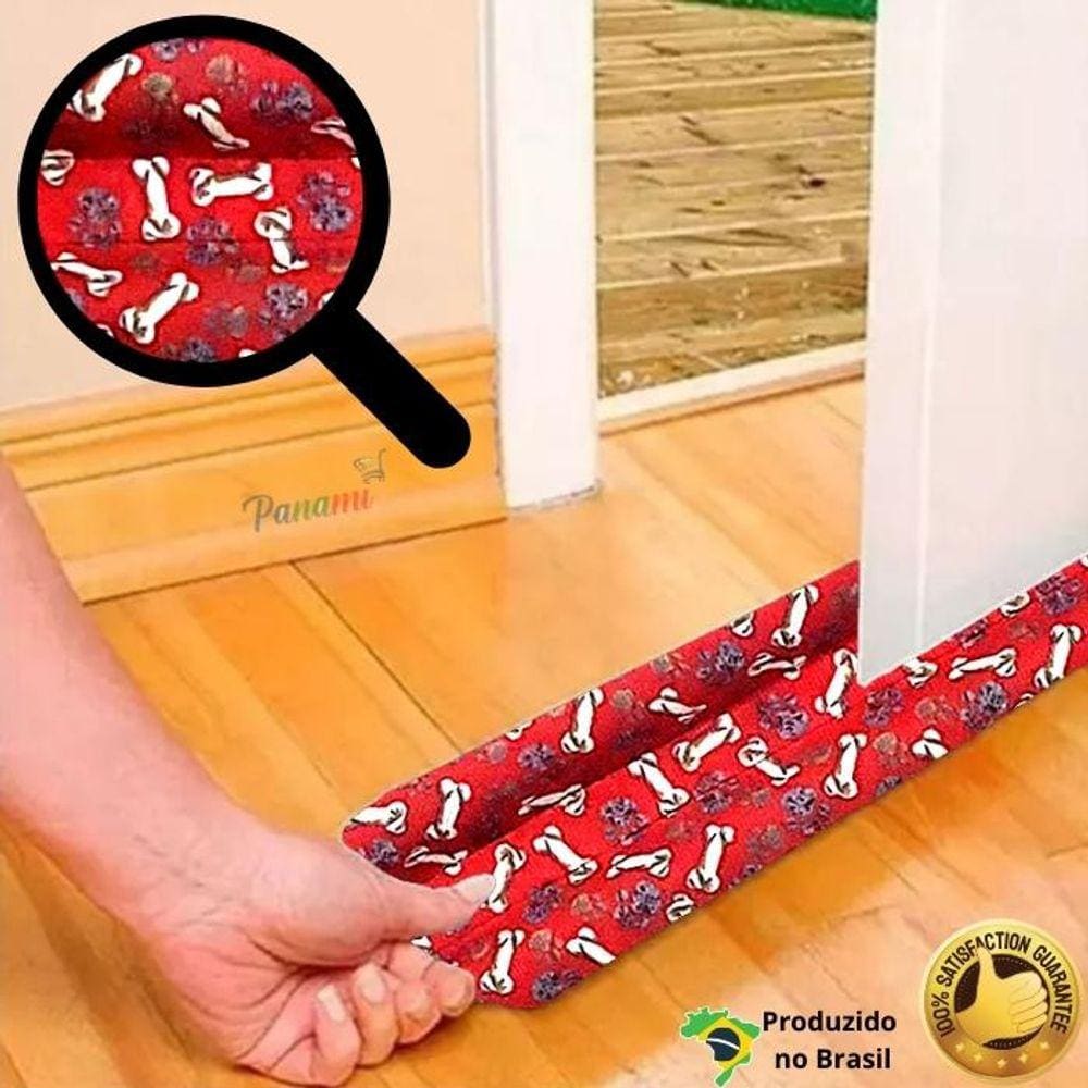 Protetor e Veda Porta - TECIDO - Contra insetos e poeiras - 80cm - PANAMI - PETS VERMELHO