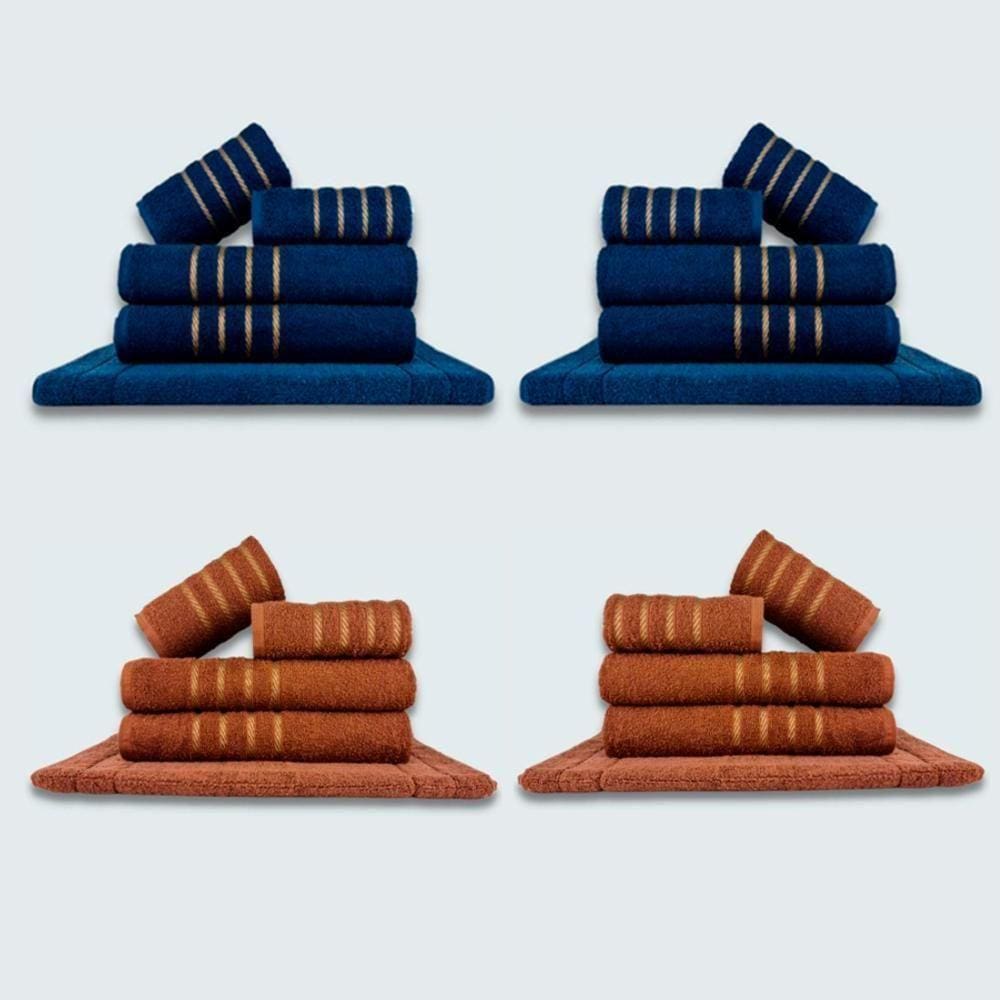 Jogo De Toalhas 20 Pçs Coleção Dubai 100% Algodão Az+mr