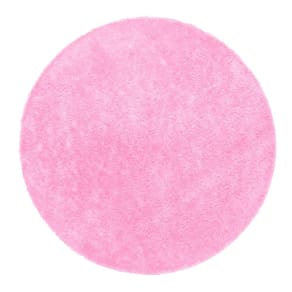 Tapete Redondo 150cm Classic Quarto Antideslizante  Pérola/Castor/Cinza/Mescla Bege/Azul Bebe/Rosa Bebe/Trigo
