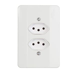 Tomada 2 Entrada Fixa 2P+T 10A Mec-Tronic Branco