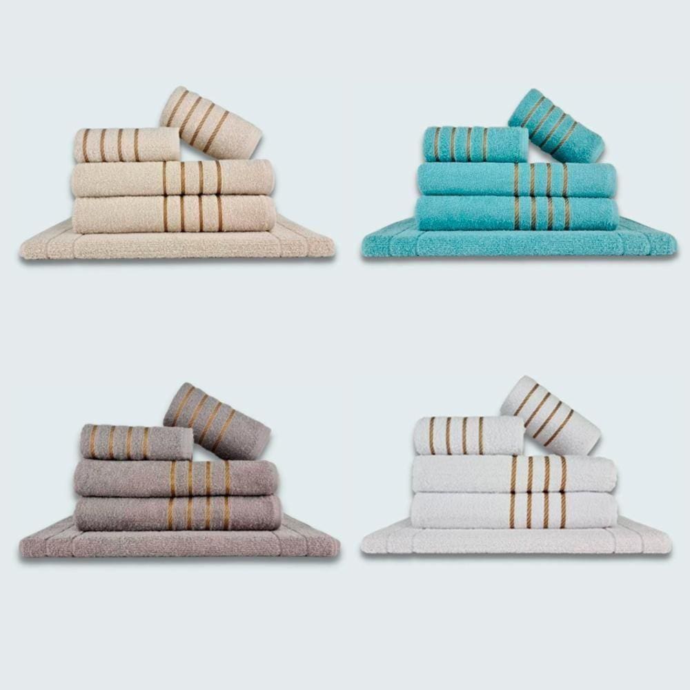 Jogo De Toalhas 20 Pçs Coleção Dubai 100% Algodão Bg+vd+cz+br