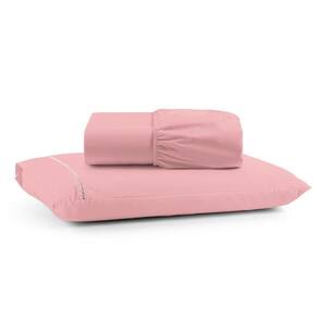 Jogo De Lençol Luiza Solteiro 2 Pçs Percal 100% Algodão 180 Fios Ponto Palito - Rosa