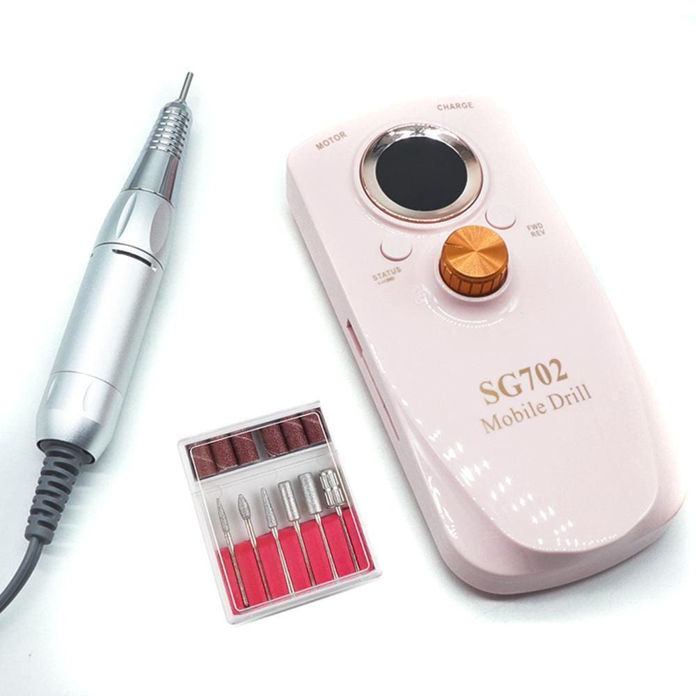 Motor Lixa Lixadeira De Unhas Elétrica Portátil - Rosa