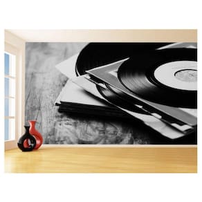 Papel De Parede 3D Musica Vinil Antigos Retrô 3,5M Mus64
