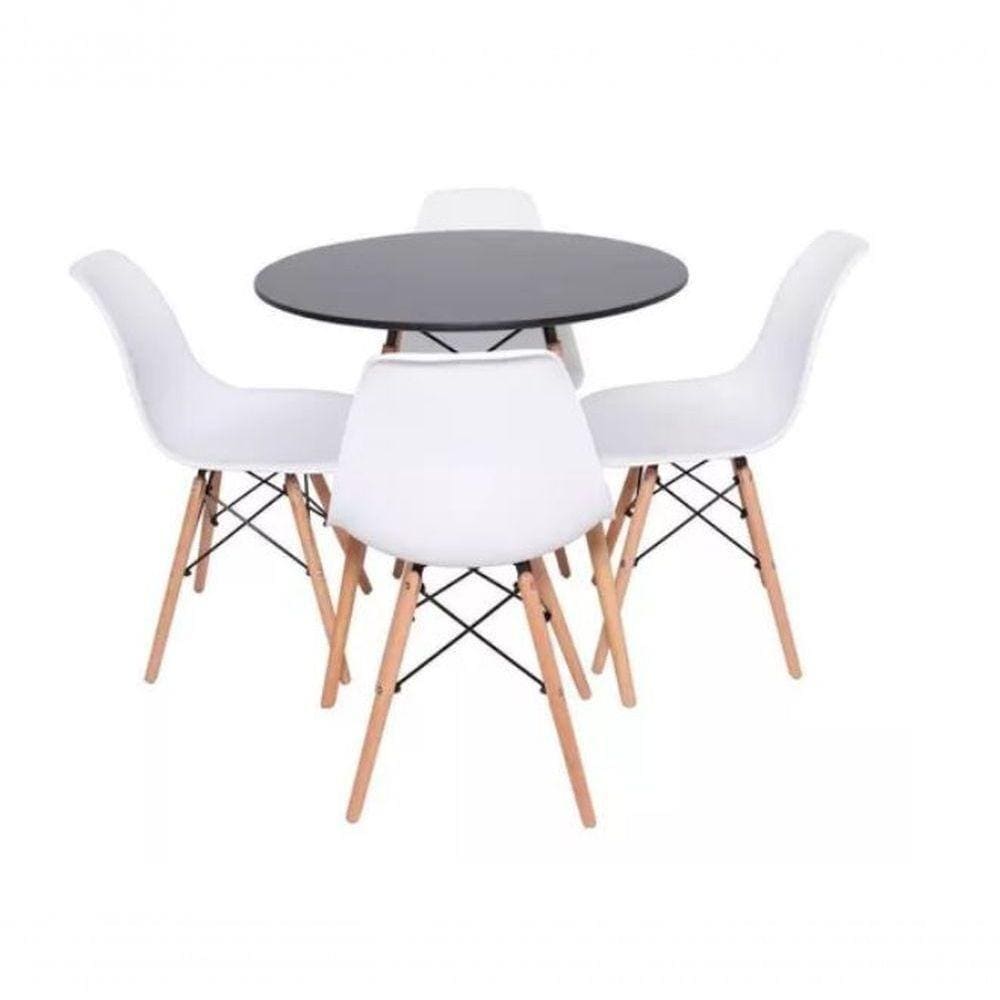 Conjunto Mesa De Jantar Eiffel 80cm 4 Cadeiras