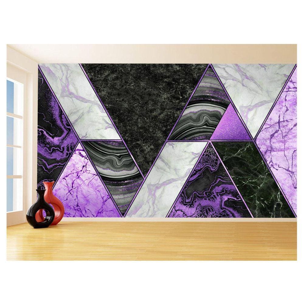 Papel De Parede 3D Estilo Marmore Cores Formas 3,5M Mbr63