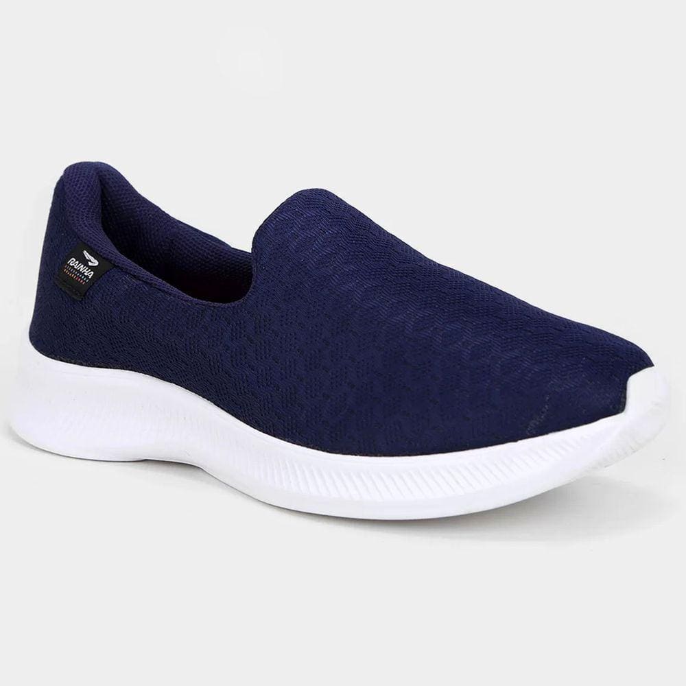 Tênis Rainha Slip On Dream III Feminino - Marinho e Branco