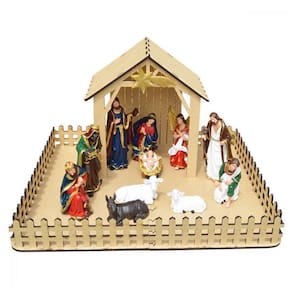 Presépio E Estábulo Natal Natalino 50x65cm
