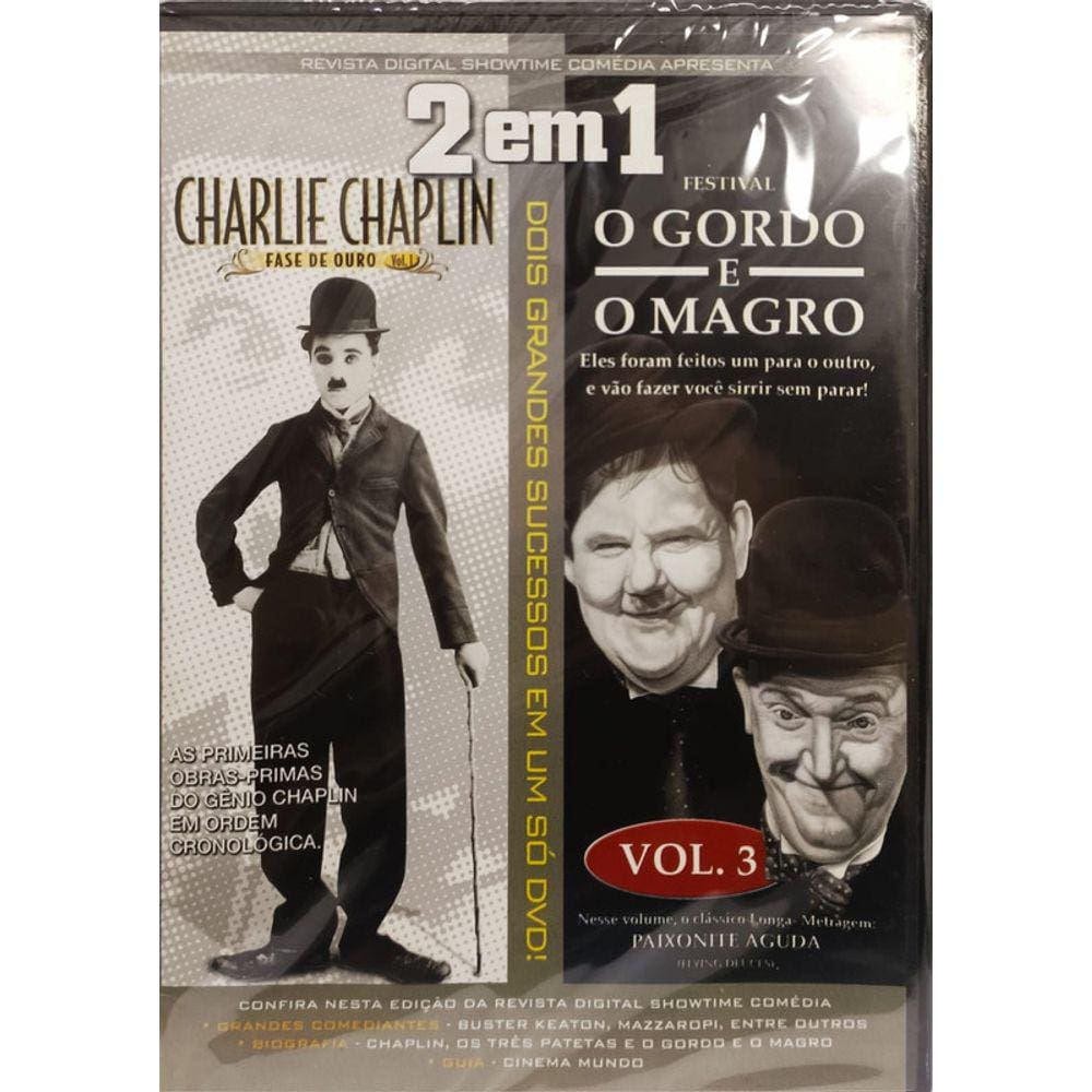 Dvd - Charlie Chaplin e O Gordo e o Magro 2 em 1 vol 3